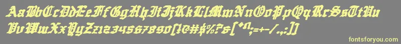 Czcionka QuestKnightItalic – żółte czcionki na szarym tle