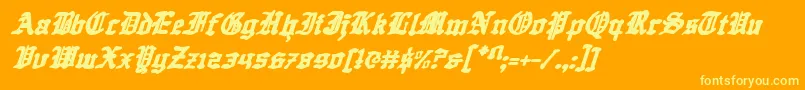 Police QuestKnightItalic – polices jaunes sur fond orange