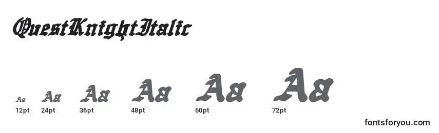 QuestKnightItalic Font Sizes