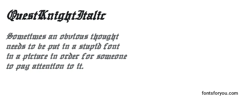 Review of the QuestKnightItalic Font