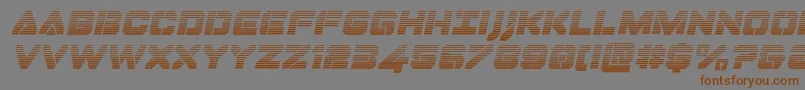 Dominojackgradital-Schriftart – Braune Schriften auf grauem Hintergrund