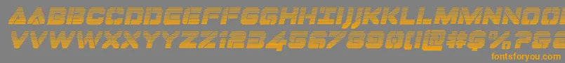 Dominojackgradital-Schriftart – Orangefarbene Schriften auf grauem Hintergrund