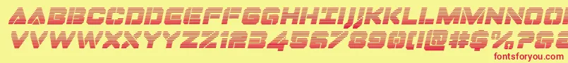 Dominojackgradital Font – Red Fonts on Yellow Background