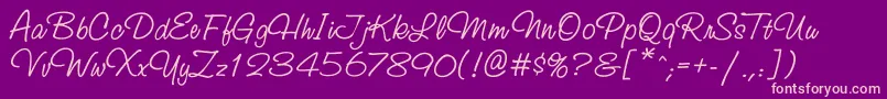 Studioscriptbtt Font – Pink Fonts on Purple Background