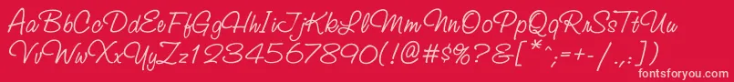 Studioscriptbtt-Schriftart – Rosa Schriften auf rotem Hintergrund