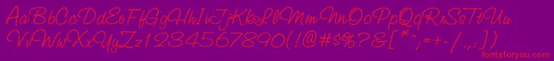 Studioscriptbtt Font – Red Fonts on Purple Background