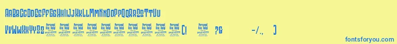 GodhongPersonalUse Font – Blue Fonts on Yellow Background