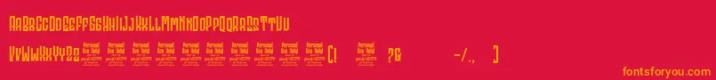 GodhongPersonalUse Font – Orange Fonts on Red Background