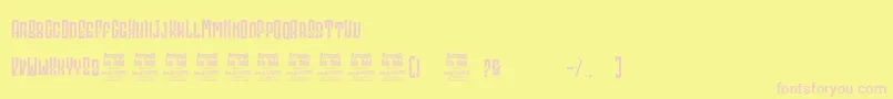 GodhongPersonalUse-fontti – vaaleanpunaiset fontit keltaisella taustalla