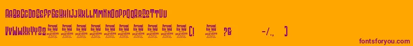 GodhongPersonalUse-fontti – violetit fontit oranssilla taustalla