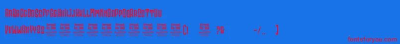 GodhongPersonalUse-fontti – punaiset fontit sinisellä taustalla