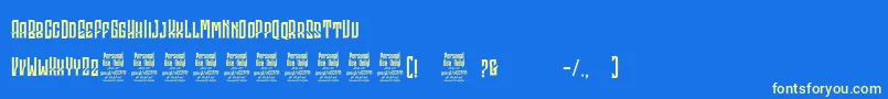 GodhongPersonalUse Font – Yellow Fonts on Blue Background