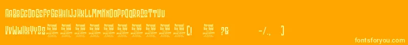 GodhongPersonalUse-Schriftart – Gelbe Schriften auf orangefarbenem Hintergrund