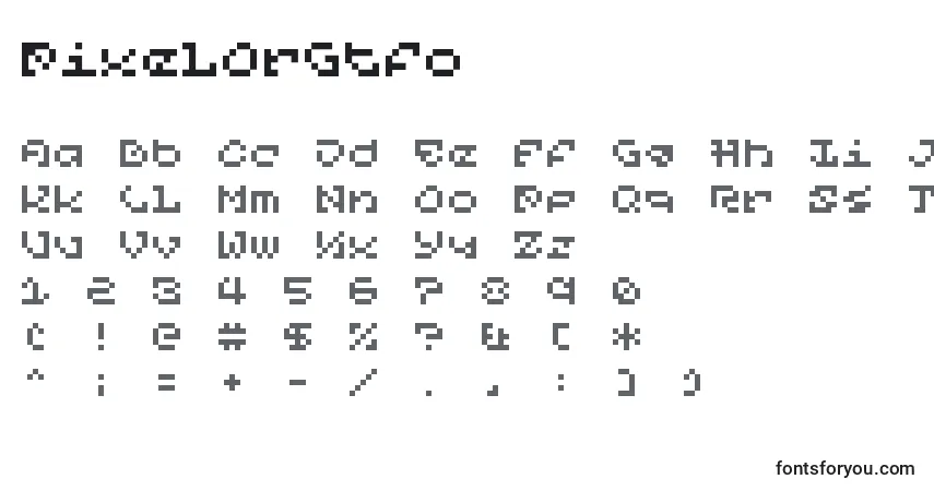 Fuente PixelOrGtfo - alfabeto, números, caracteres especiales