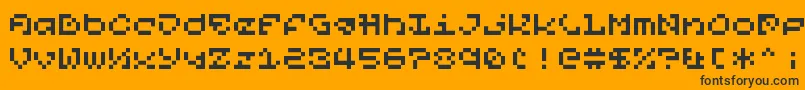 PixelOrGtfo Font – Black Fonts on Orange Background