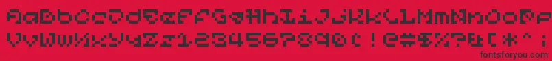 PixelOrGtfo Font – Black Fonts on Red Background