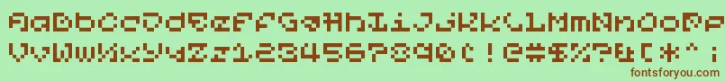 PixelOrGtfo Font – Brown Fonts on Green Background