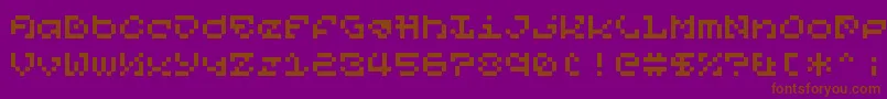 PixelOrGtfo-fontti – ruskeat fontit violetilla taustalla