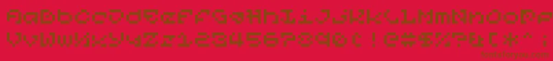 フォントPixelOrGtfo – 赤い背景に茶色の文字