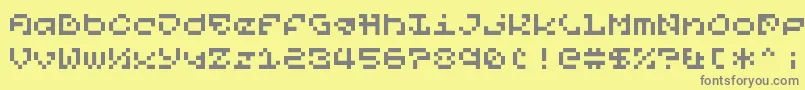 PixelOrGtfo Font – Gray Fonts on Yellow Background