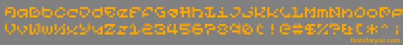 PixelOrGtfo Font – Orange Fonts on Gray Background