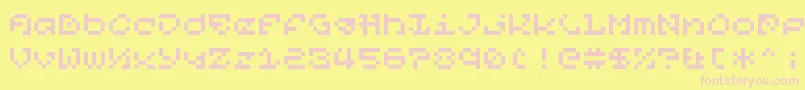 PixelOrGtfo Font – Pink Fonts on Yellow Background