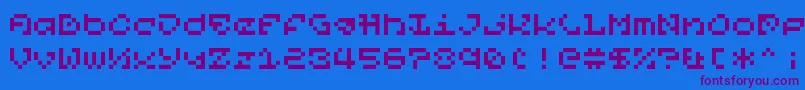 PixelOrGtfo Font – Purple Fonts on Blue Background