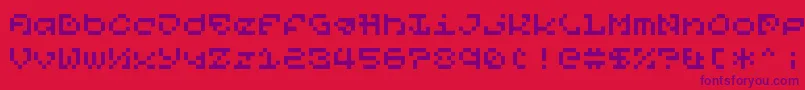PixelOrGtfo Font – Purple Fonts on Red Background
