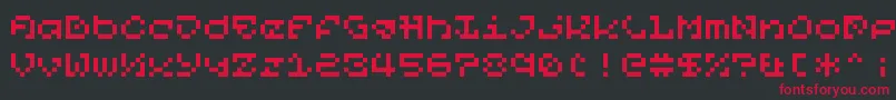 PixelOrGtfo Font – Red Fonts on Black Background