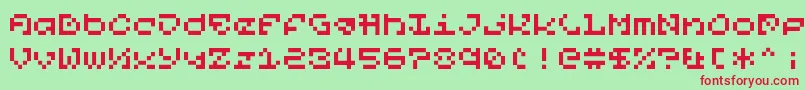 PixelOrGtfo Font – Red Fonts on Green Background