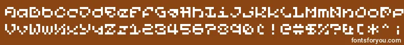 フォントPixelOrGtfo – 茶色の背景に白い文字