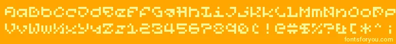 PixelOrGtfo Font – Yellow Fonts on Orange Background