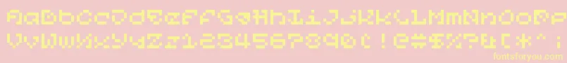 Fonte PixelOrGtfo – fontes amarelas em um fundo rosa
