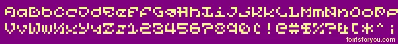 PixelOrGtfo Font – Yellow Fonts on Purple Background