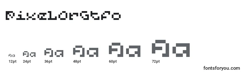 Größen der Schriftart PixelOrGtfo