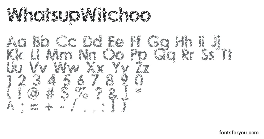 A fonte WhatsupWitchoo – alfabeto, números, caracteres especiais