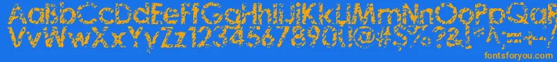 WhatsupWitchoo-fontti – oranssit fontit sinisellä taustalla