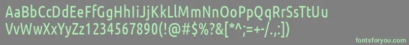 Więcej informacji o czcionce UbuntucondensedRegular Czcionka UbuntucondensedRegular – zielone czcionki na szarym tle