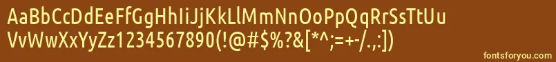 UbuntucondensedRegular Font – Yellow Fonts on Brown Background