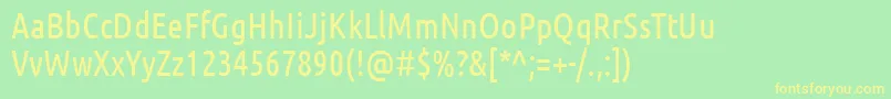 UbuntucondensedRegular Font – Yellow Fonts on Green Background