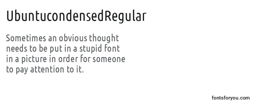 Review of the UbuntucondensedRegular Font