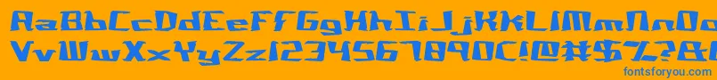 フォントNotqr – オレンジの背景に青い文字