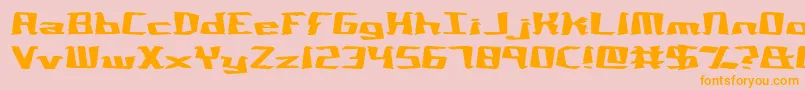 Notqr-Schriftart – Orangefarbene Schriften auf rosa Hintergrund