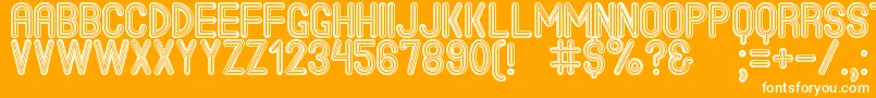 TheJackBrownStPersonalUse-Schriftart – Weiße Schriften auf orangefarbenem Hintergrund