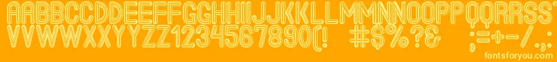 TheJackBrownStPersonalUse-Schriftart – Gelbe Schriften auf orangefarbenem Hintergrund