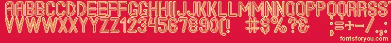 TheJackBrownStPersonalUse Font – Yellow Fonts on Red Background