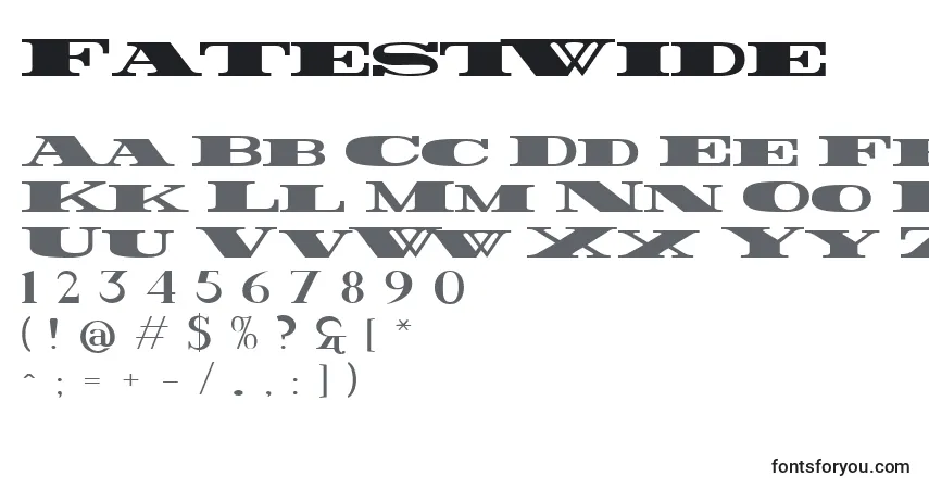 Шрифт FatestWide – алфавит, цифры, специальные символы
