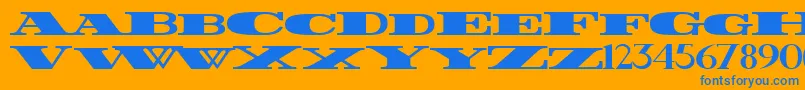 FatestWide Font – Blue Fonts on Orange Background