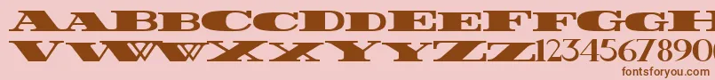 Fonte FatestWide – fontes marrons em um fundo rosa