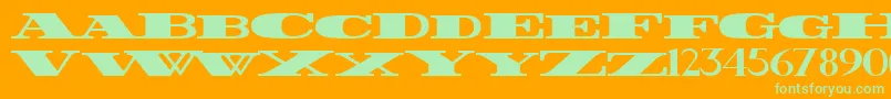 Czcionka FatestWide – zielone czcionki na pomarańczowym tle